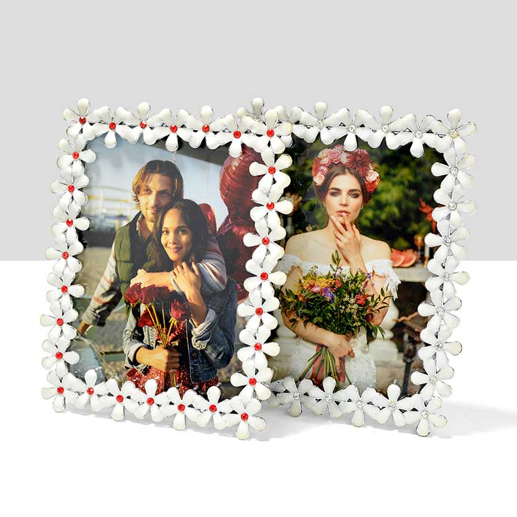13x18 Çiçek Kenarlı Taşlı Çerçeve - 1