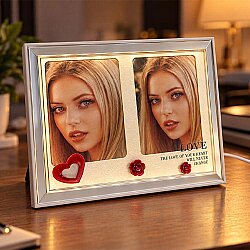 Dekoratif Çift Fotoğraflı Led Işıklı Fotoğraf Çerçevesi - NobbyStar (1)
