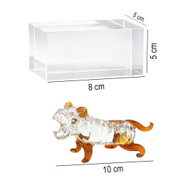 Dekoratif Kaplan Figürlü Kristal Cam Biblo - 4