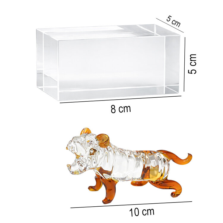 Dekoratif Kaplan Figürlü Kristal Cam Biblo - 4