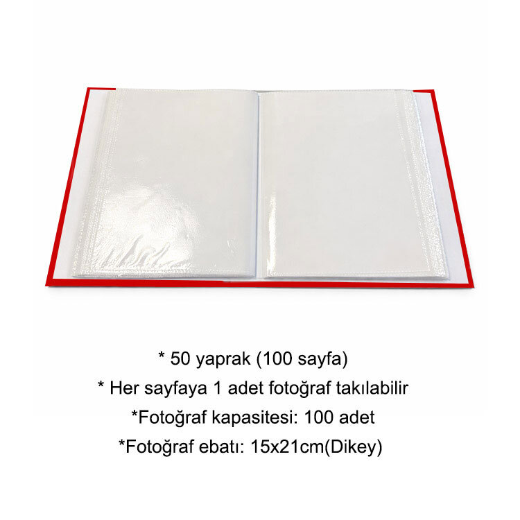 Deri 100'lük 15x21cm Pencereli Fotoğraf Albümü - 2