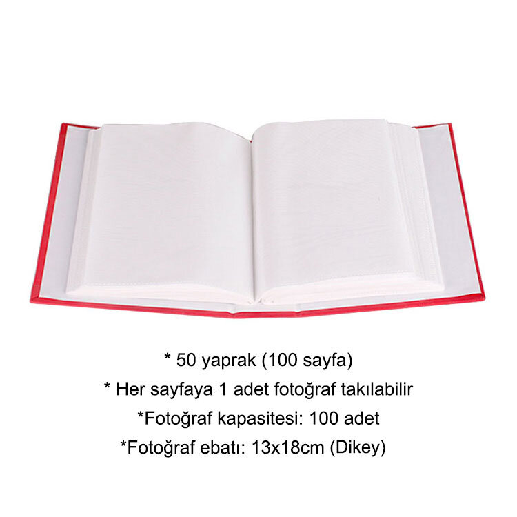 Deri 100'lük Pencereli Fotoğraf Albümü - 13x18cm - 2