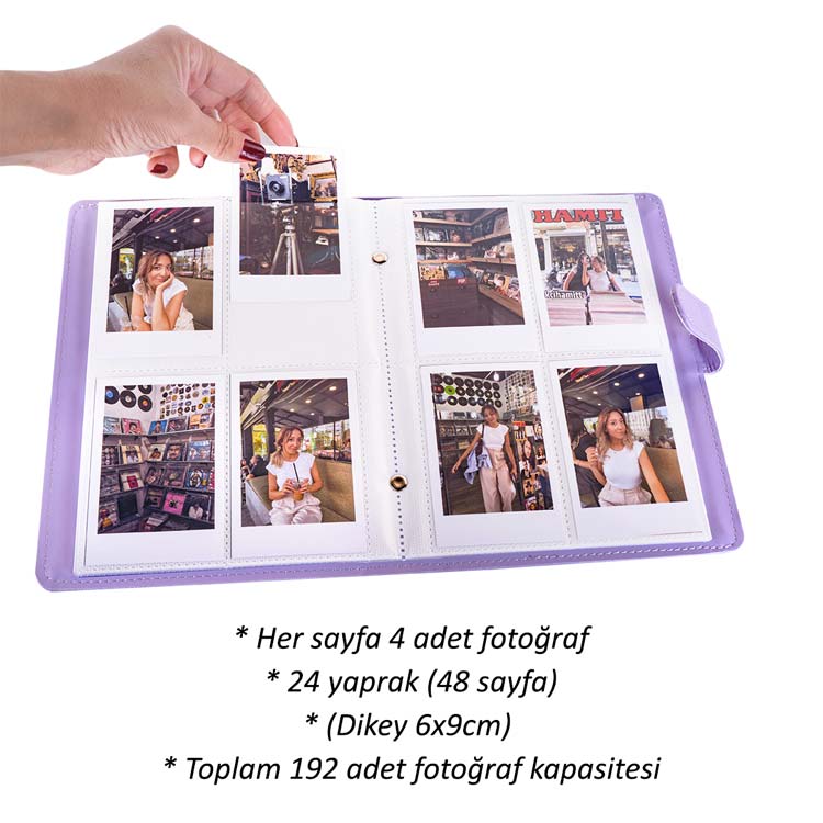 Deri Instax Polakart Fotoğraf Albümü - 192 Kapasite - 2