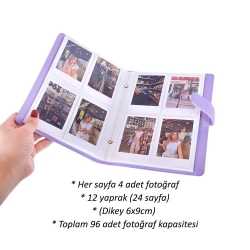 Deri Instax Polakart Fotoğraf Albümü - 96 Kapasite - 2