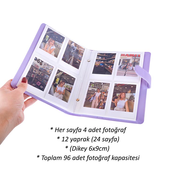 Deri Instax Polakart Fotoğraf Albümü - 96 Kapasite - 2
