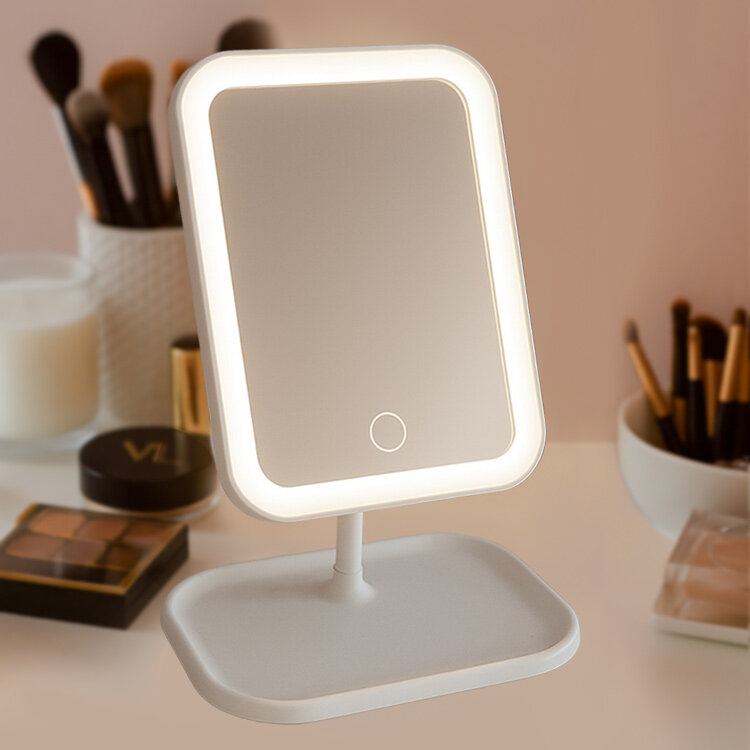 Di̇kdörtgen Led Işıklı Dokunmatik Makyaj Aynası - 1