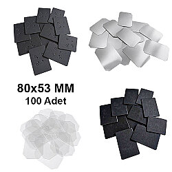 Dikdörtgen Magnetli Buton Malzeme Seti 80x53mm - 100 Adet - 1