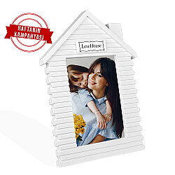 Dikey Beyaz Ev Fotoğraf Çerçevesi - 13x18cm - NobbyStar