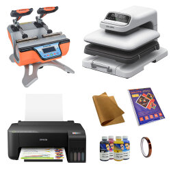 Ekonomik Başlangıç Kupa ve Düz Isı Transfer Baskı Seti - Goldpix