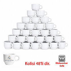 Elegance Süblimasyon Beyaz Porselen Kahve Fincanı - Koli - 5