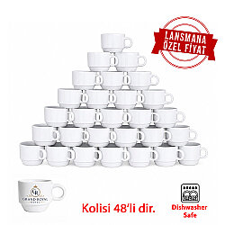 Elegance Süblimasyon Beyaz Porselen Kahve Fincanı - Koli - NobbyStar