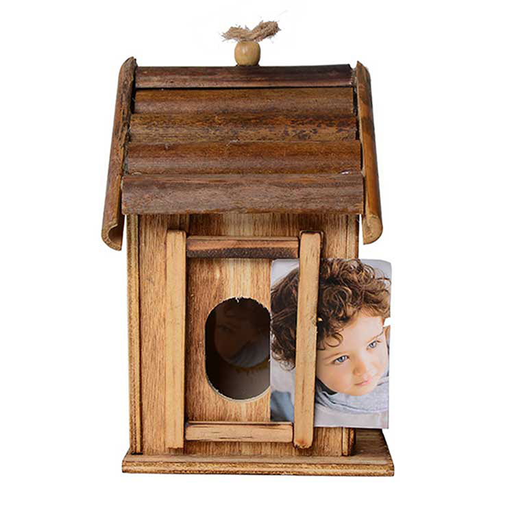 Ev Figürlü Işıklı Bambu Fotoğraf Çerçevesi - 3