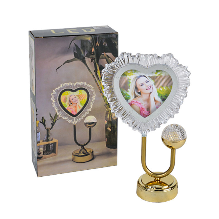 Exclusive Fotoğraflı Kalpli Masa Lambası - 20x35cm - 1