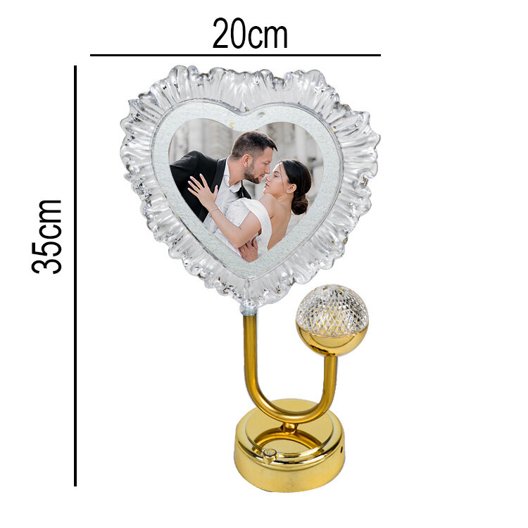 Exclusive Fotoğraflı Kalpli Masa Lambası - 20x35cm - 3