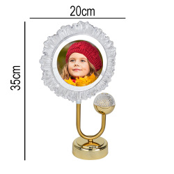 Exclusive Fotoğraflı Yuvarlak Masa Lambası - 20x35cm - 2