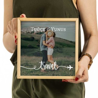 Doğal Ahşap Derin Fotoğraf Çerçevesi - 2 Adet - 21x21 - 4
