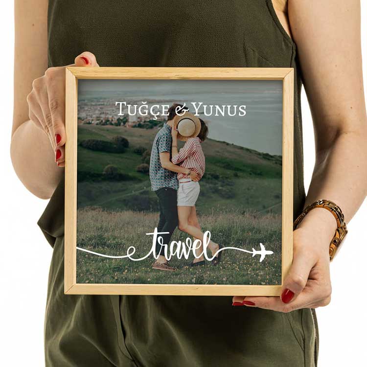 Doğal Ahşap Derin Fotoğraf Çerçevesi - 2 Adet - 21x21 - 4