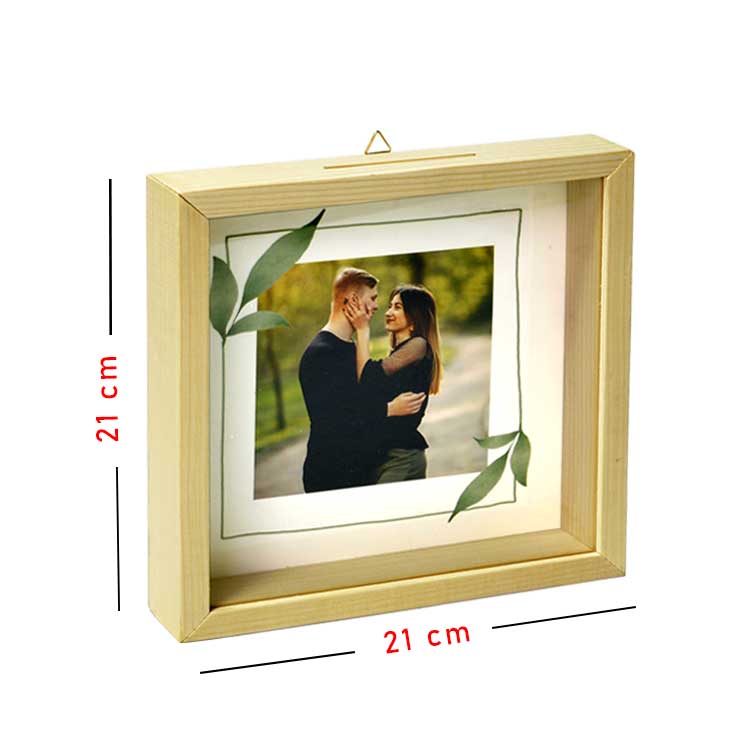 Doğal Ahşap Derin Fotoğraf Çerçevesi - 2 Adet - 21x21 - 5