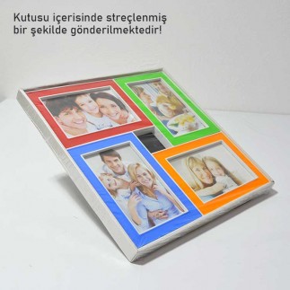 4 Fotoğraflı Renkli Kare Çerçeve - 5