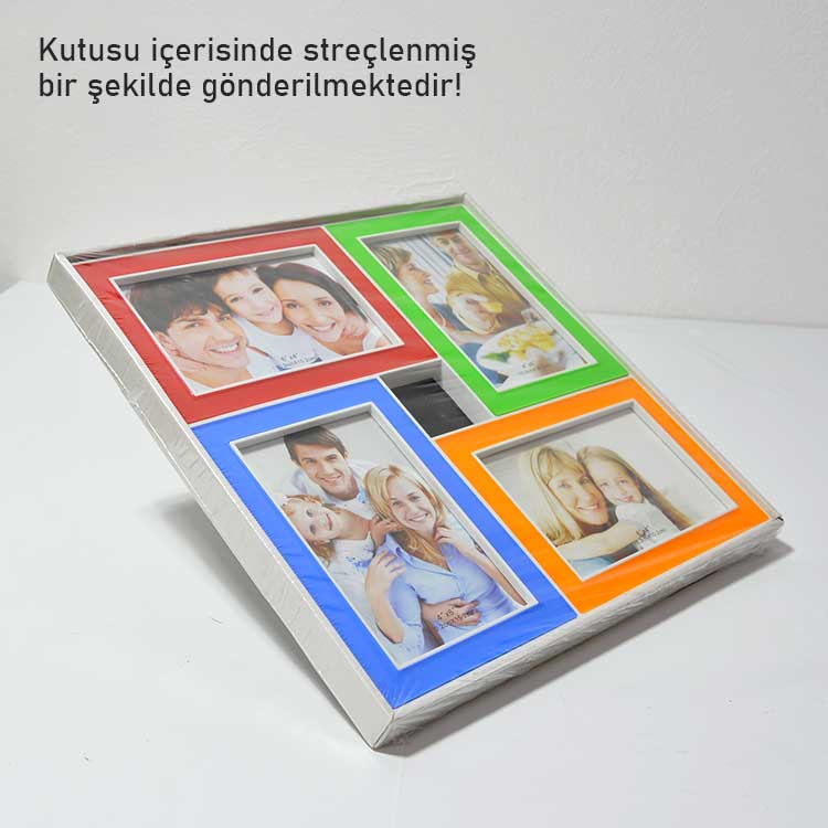 4 Fotoğraflı Renkli Kare Çerçeve - 5