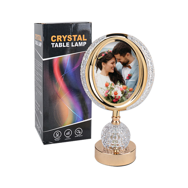 Fotoğraflı Kristal Ledli Masa Lambası - 20x34cm - 1