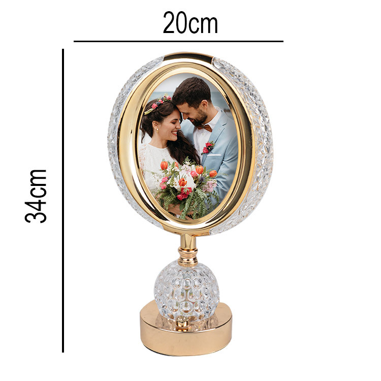 Fotoğraflı Kristal Ledli Masa Lambası - 20x34cm - 2