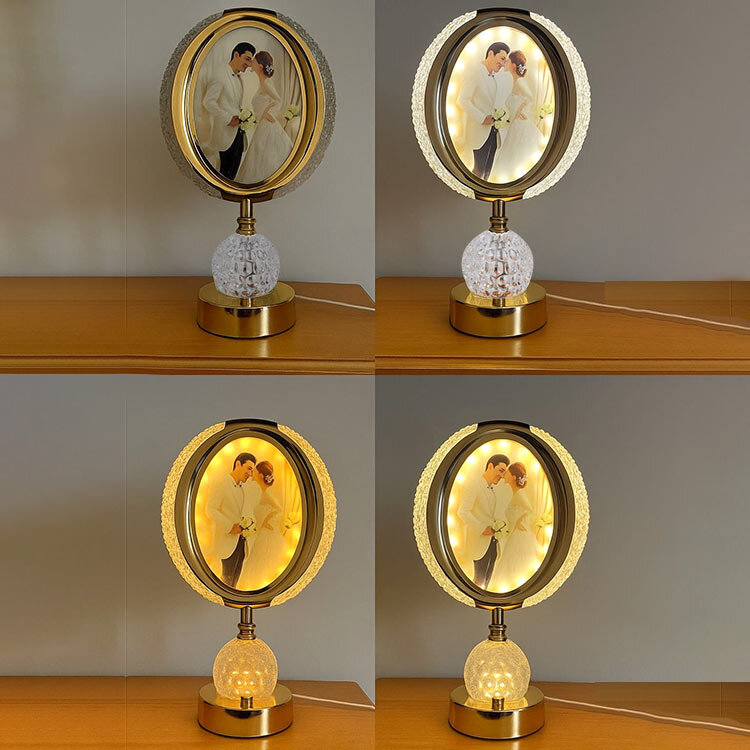 Fotoğraflı Kristal Ledli Masa Lambası - 20x34cm - 11