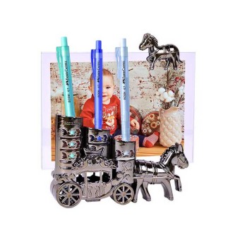 NobbyStar Hediye - Glass Frame With Pen Holder and Carriage (1)