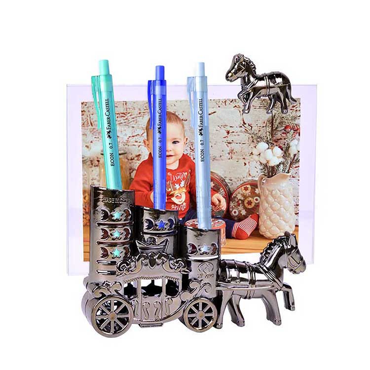 Glass Frame With Pen Holder and Carriage