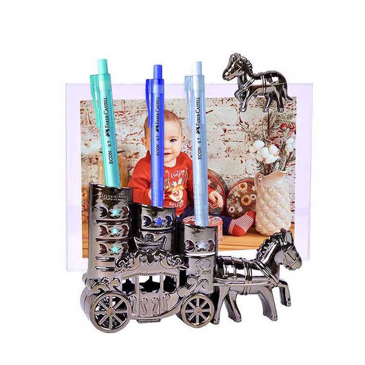 Glass Frame With Pen Holder and Carriage - 2