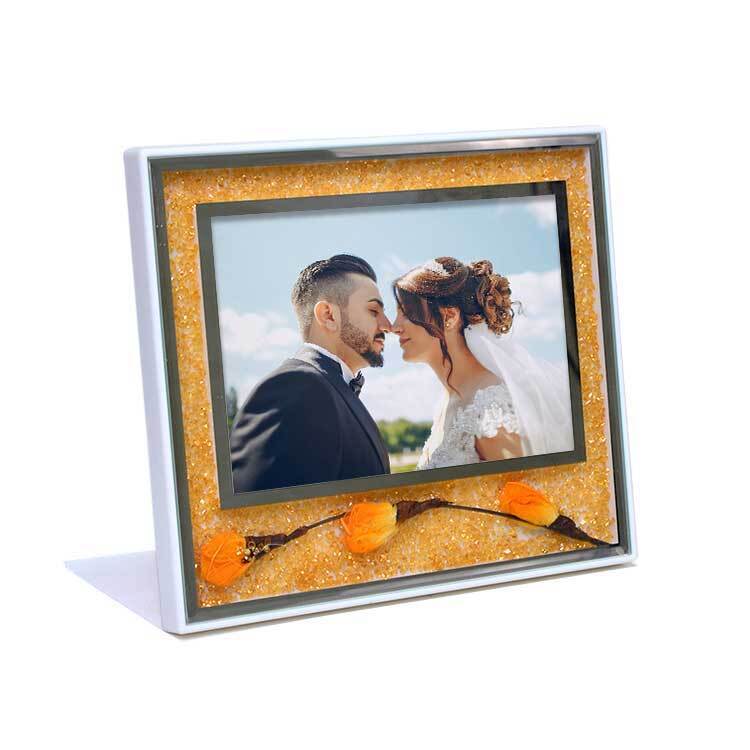 Gold Güllü Fotoğraf Çerçevesi - 15x20cm - 5
