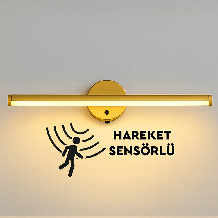 Gold Sensörlü Yapışkanlı Kablosuz Pilli Gün Işığı Led Aplik - 1