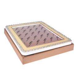Gold Simli Taşlı Fotoğraf Çerçevesi - 21x26cm - 4