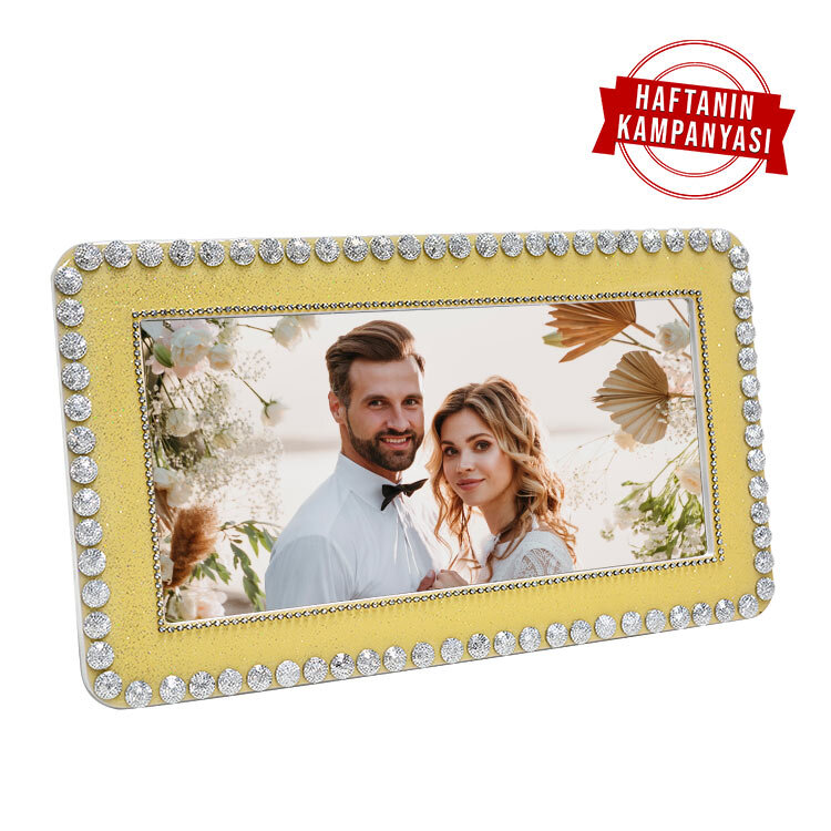 Gold Taşlı Fotoğraf Çerçeve - 14,5x29cm - 1