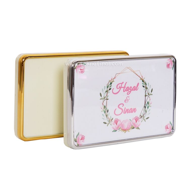 Gold ve Gümüş Aynalı Cep Albüm - 8x12cm - 14