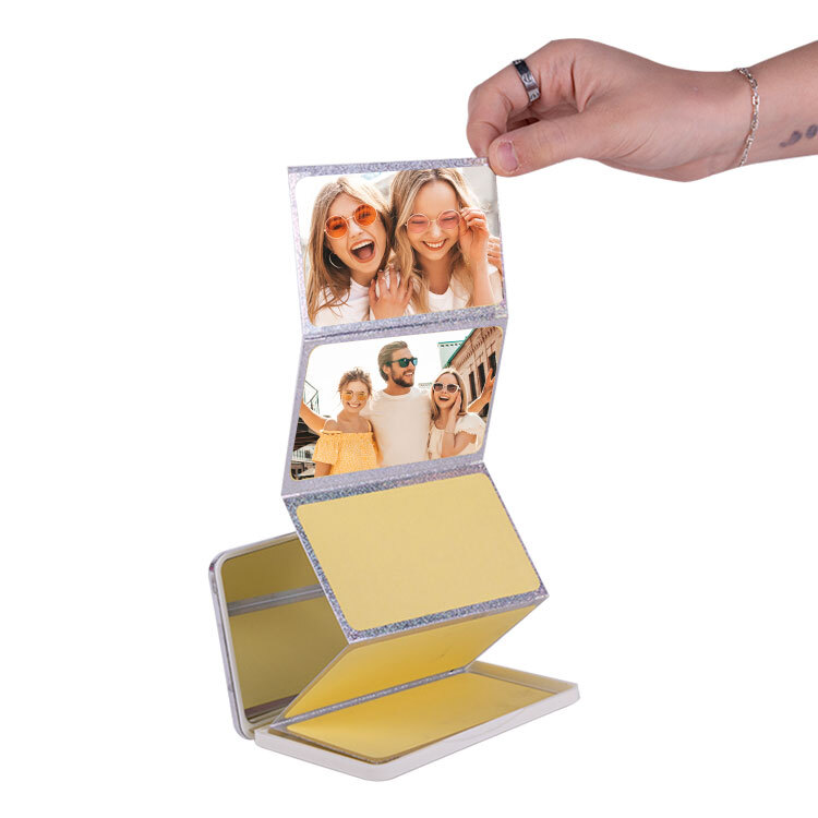 Gold ve Gümüş Aynalı Cep Albüm - 8x12cm - 4