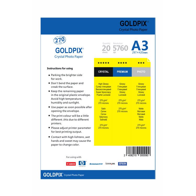 Goldpix 30x40 İnkjet Fotoğraf Kağıdı - 270gr - 6