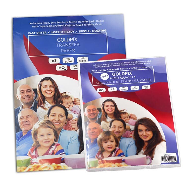 Goldpix A3 ve A4 Süblimasyon Transfer Baskı Kağıtları - 120gr - 1