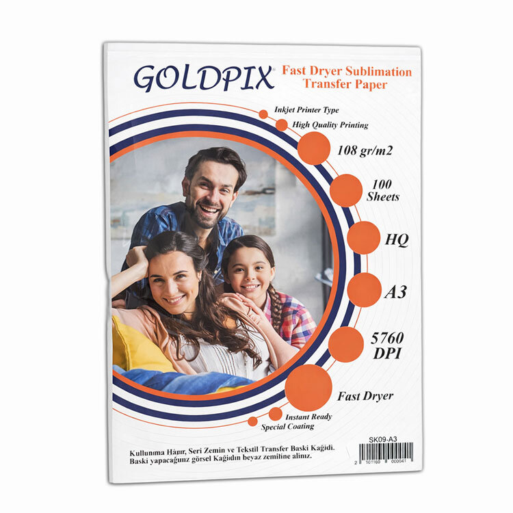 Goldpix A4 ve A3 Hızlı Kuruyan Süblimasyon Transfer Kağıtları - 108gr. - 3