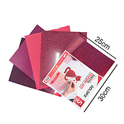 Goldpix Desenli Kırmızı Tekstil Baskı Folyo Seti 5'li Paket - 25x30cm - 3