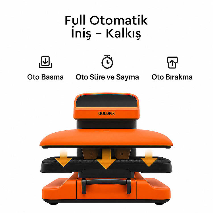 Goldpix Full Otomatik Düz Isı Transfer Baskı Makinesi - 38x38cm - 4