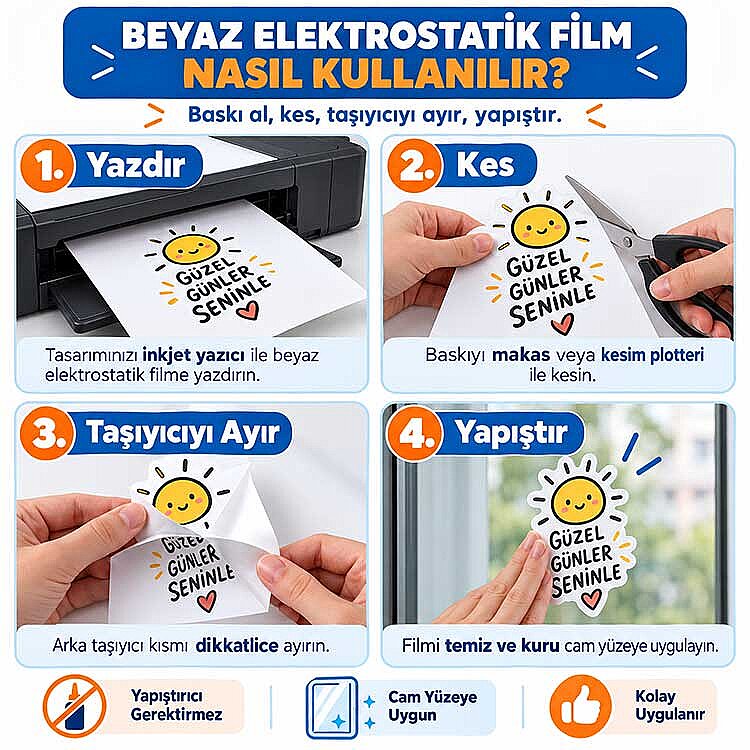 Goldpix İnkjet Beyaz Elektrostatik Fotoğraf Kağıdı 20 Adet - 20x30cm - 5