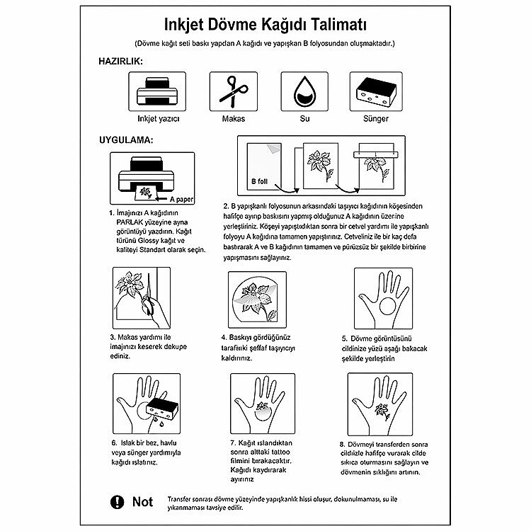 Goldpix İnkjet Geçici Dövme Kağıdı 10'lu Set - 20x30cm - 3