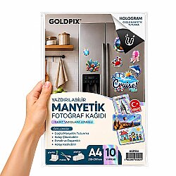 Goldpix İnkjet Hologram Manyetik Fotoğraf Kağıdı 10 Adet - 20x30cm - Goldpix