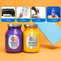 Goldpix İnkjet Yapışkanlı Hologram Sticker Film Etiket Kağıdı - 20x30cm - 4