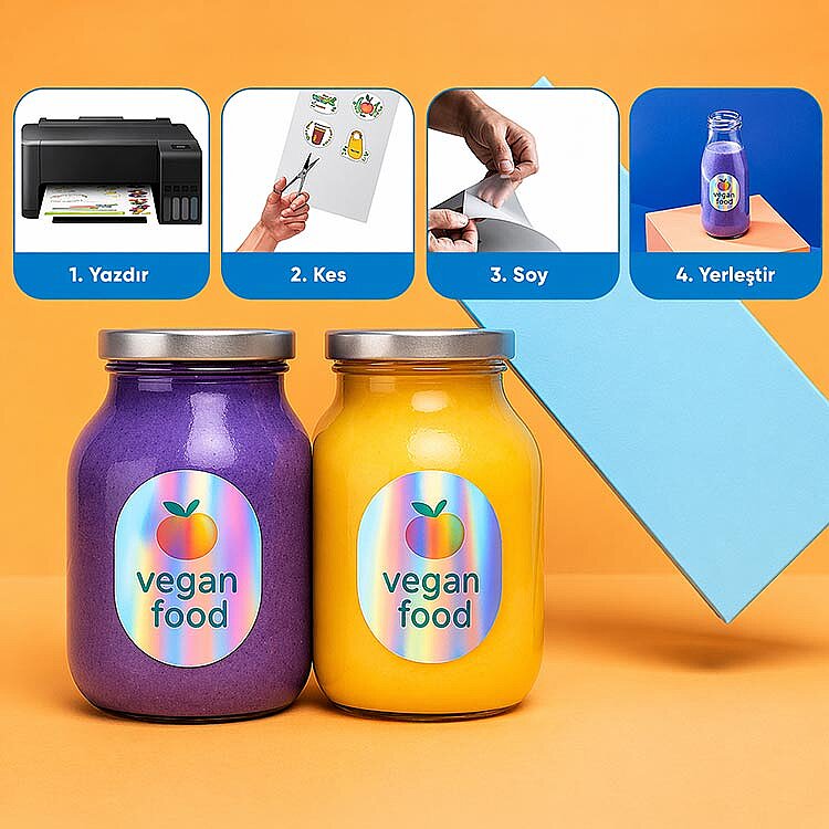Goldpix İnkjet Yapışkanlı Hologram Sticker Film Etiket Kağıdı - 20x30cm - 4