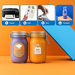 Goldpix İnkjet Yapışkanlı Kraft Sticker Etiket Kağıdı - 20x30cm - 3