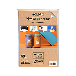 Goldpix İnkjet Yapışkanlı Kraft Sticker Etiket Kağıdı - 20x30cm - 4