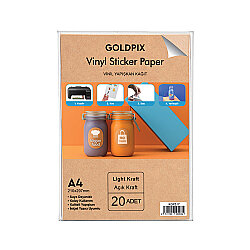 Goldpix İnkjet Yapışkanlı Kraft Vinil Sticker Kağıt - 20x30cm - 4