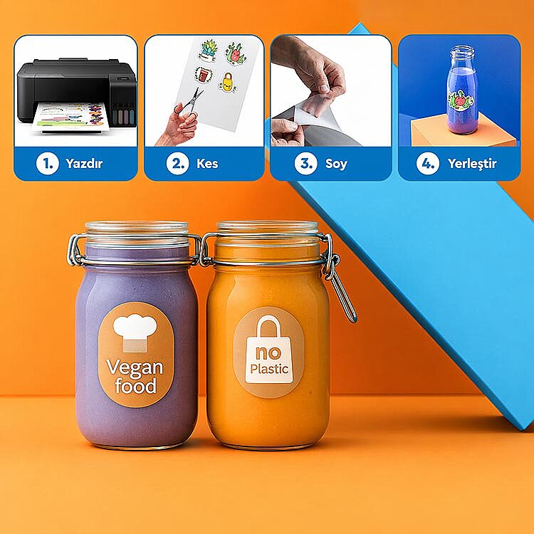 Goldpix İnkjet Yapışkanlı Kraft Vinil Sticker Kağıt - 20x30cm - 3